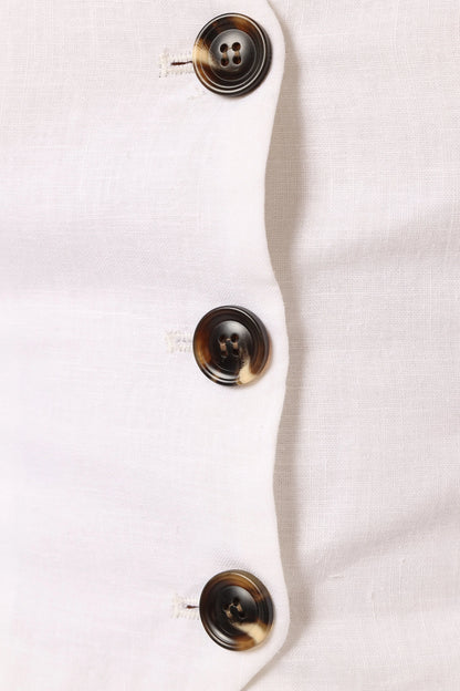 Allegra Linen Vest White