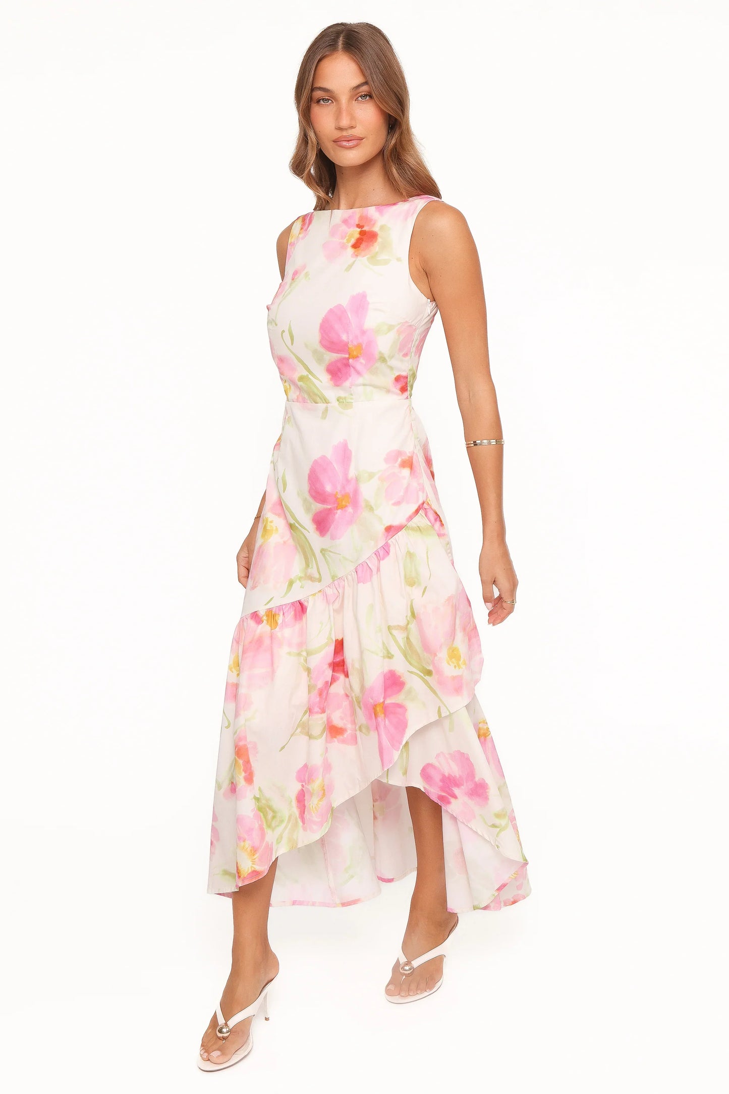 Zula Maxi Dress Pink Garden Floral