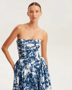 Ravishing blue hydrangea corset maxi dress Garden of Eden