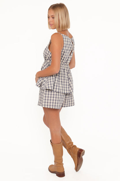 Rory Shorts Slate Blue Gingham