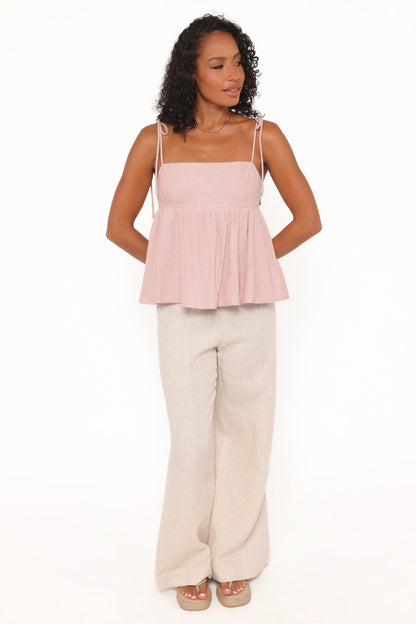 Zephyra Baby Doll Top Pale Pink