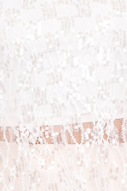 Yonder Sheer Lace Tee Top White