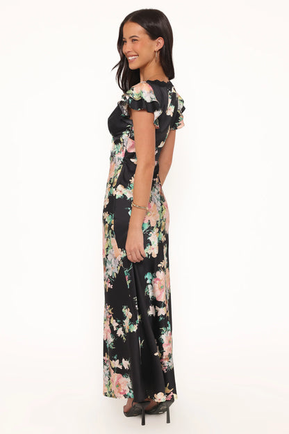 Arella Maxi Dress Black Floral