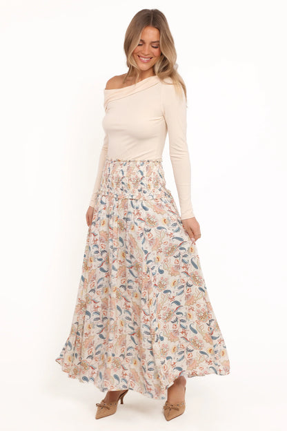 Seana Shirred Waist Maxi Skirt Paisley