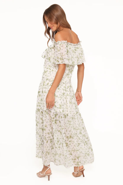 Vanessa Maxi Skirt Set Green Leaf