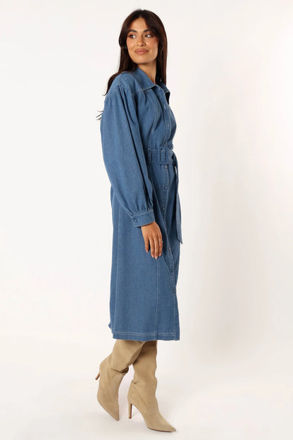 Kocoa Long Sleeve Midi Dress Denim