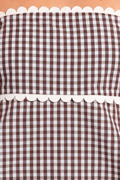 Kyle Two Piece Set Chocolate Gingham