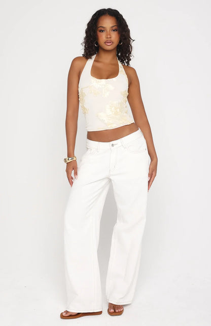 Different Wave Halter Top Lemon