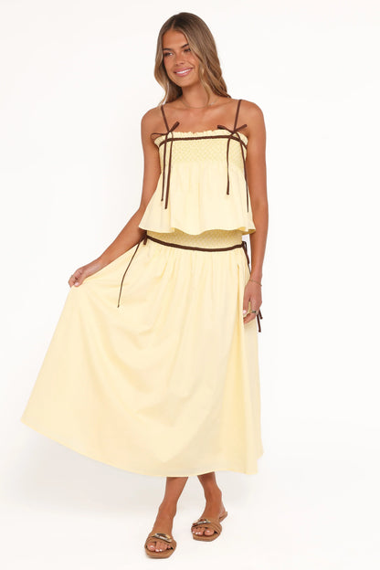 Orielle Maxi Skirt Lemon