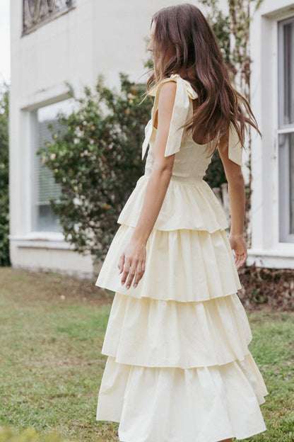 Raphael Tiered Maxi Dress Yellow
