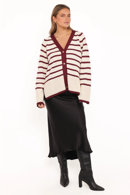 Aydee Cardigan Cherry Stripe