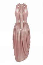 Dress with Halter Neck and Wet Effect