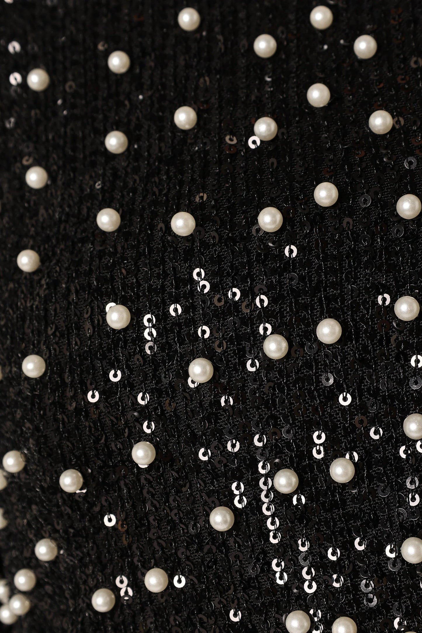 Monica All Over Pearl Crop Jacket Black