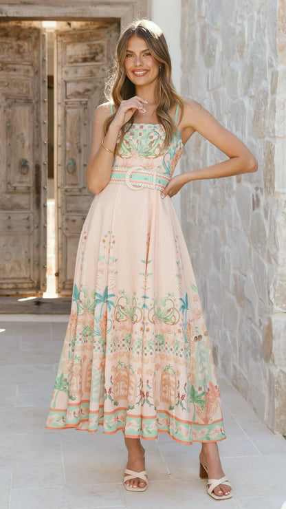 Nellie Midi Dress Aurora Print