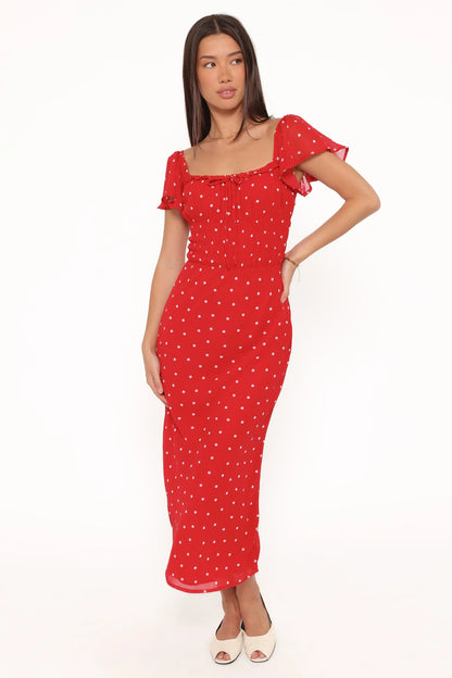 Sherrie Maxi Dress Red Polka Dot