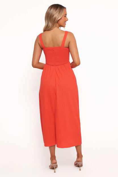 Kinslee Midi Dress Coral