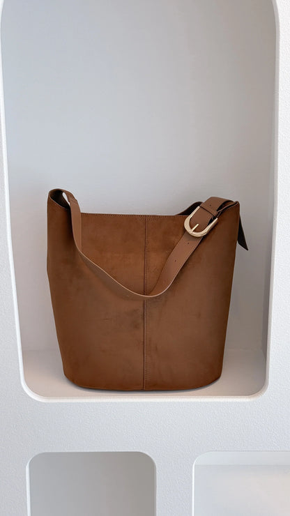 Cali Shoulder Bag Tan Suede