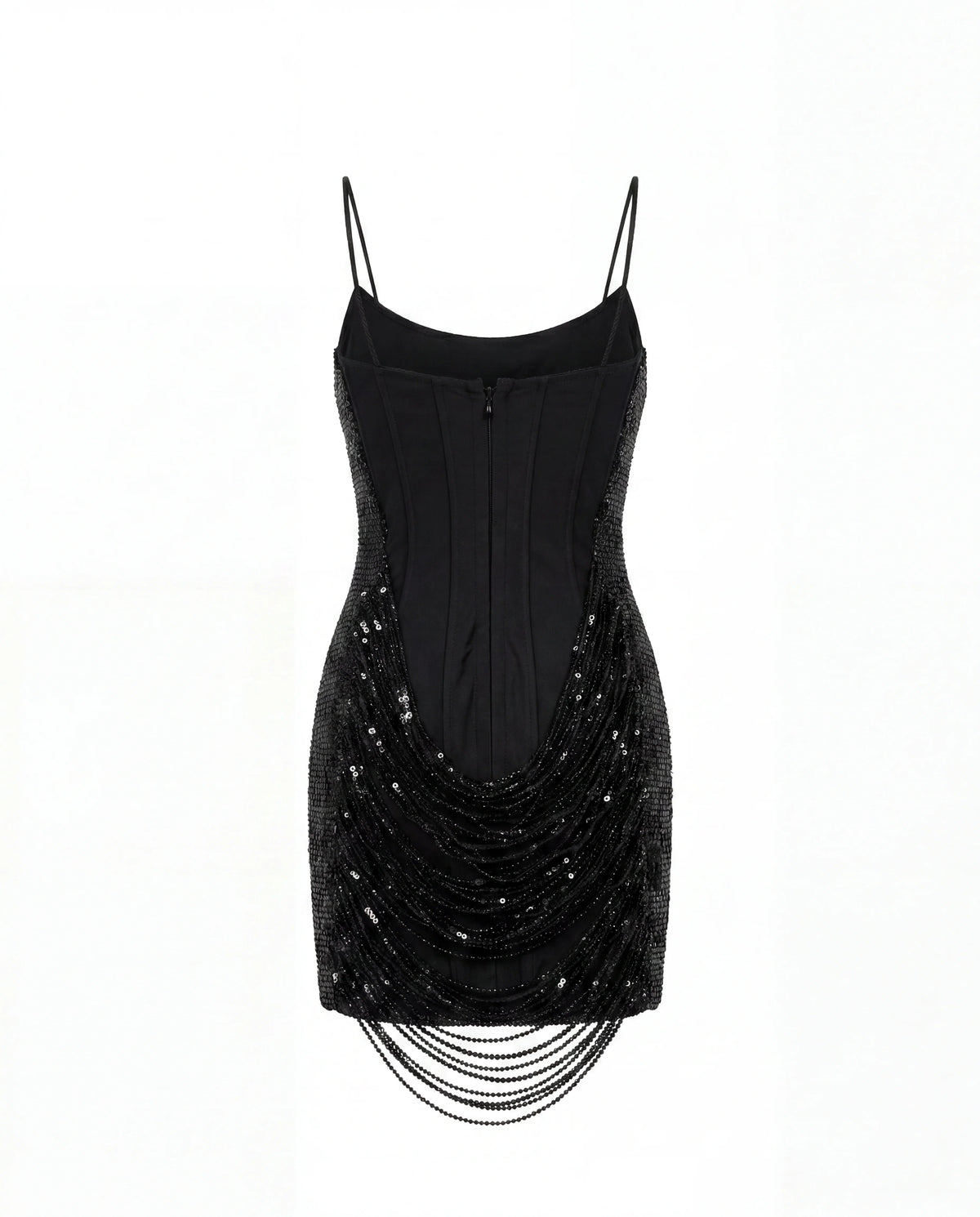 Black corset Mini Dress with Sequins