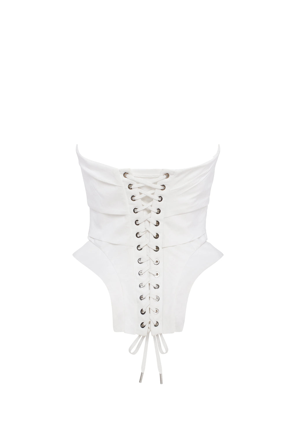 Sleeveless white corset with detachable bow Parisienne