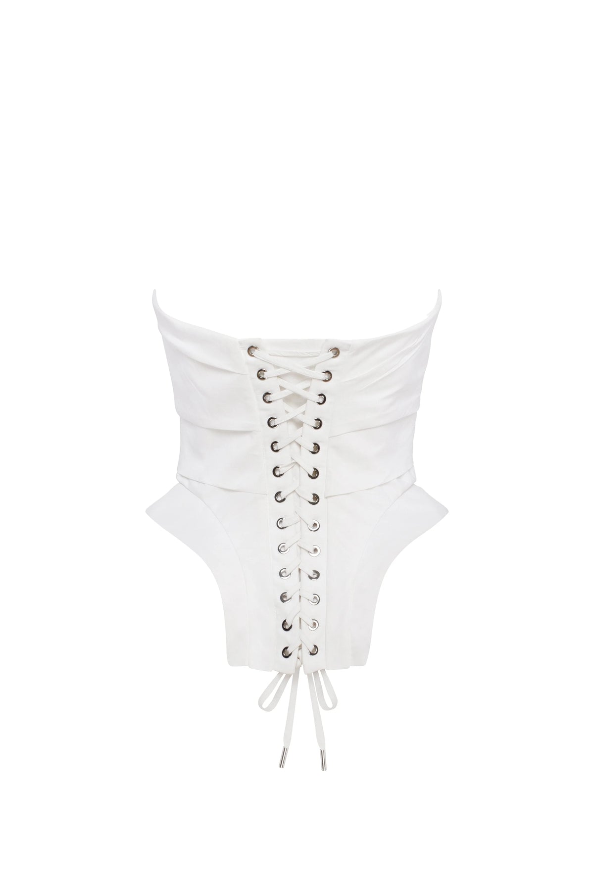 Sleeveless white corset with detachable bow Parisienne