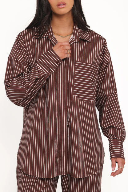 Darya Shirt Chocolate Stripe