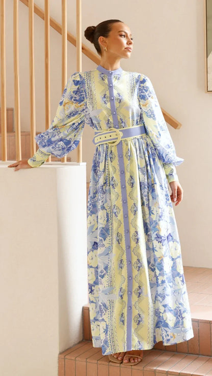 Kalliope Maxi Dress Blue Yellow
