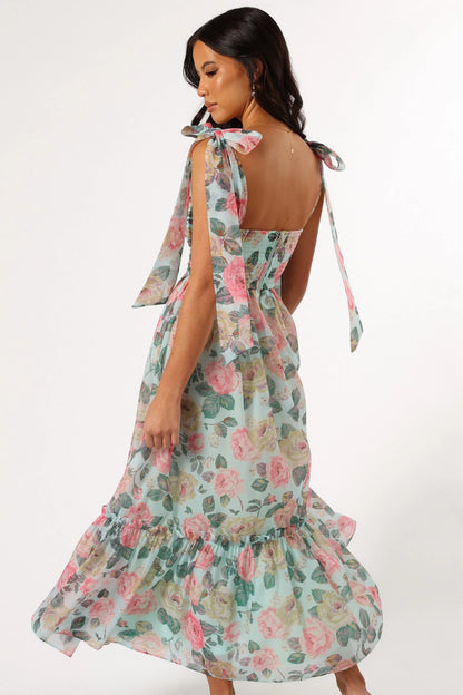 Floret Midi Dress Blue Multi