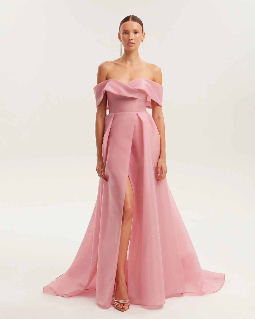 Sophisticated off the shoulder misty rose maxi dress Garden of Eden