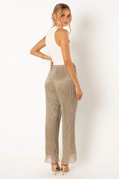 Walker Plisse Pants Silver