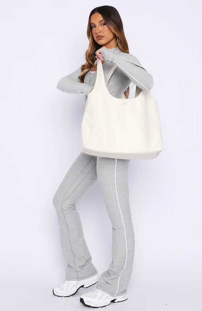Maxton Nylon Shoulder Bag Cream
