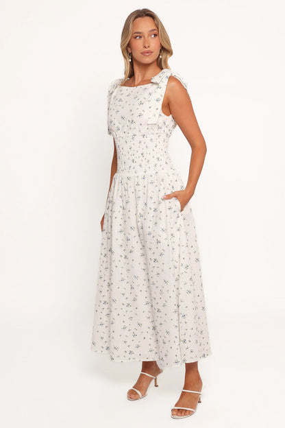Leticia Midi Dress Blue Ditsy Floral
