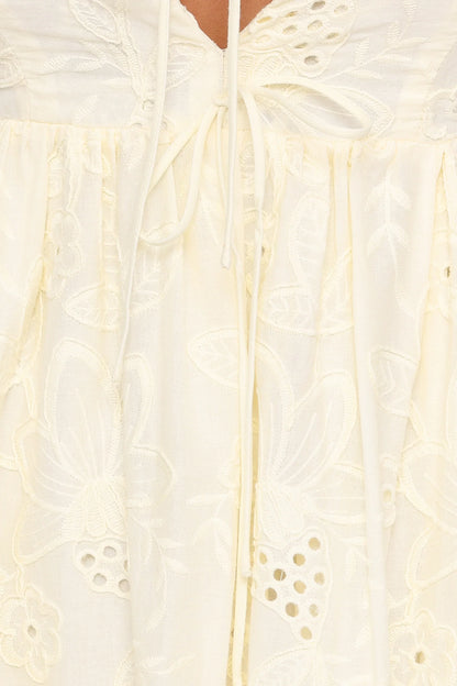 Karla Maxi Dress Butter Yellow Broderie