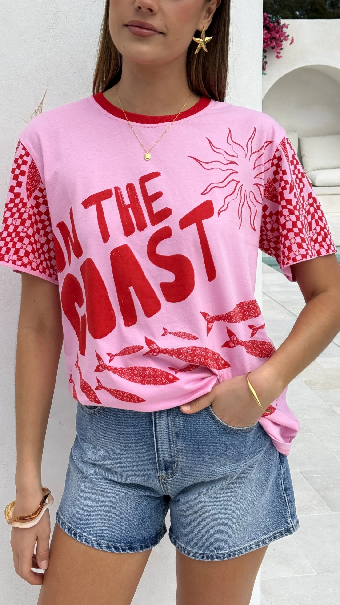 Florrie Tee Pink Red Tide