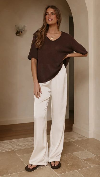 Spring Scoop Neck Tee Chocolate