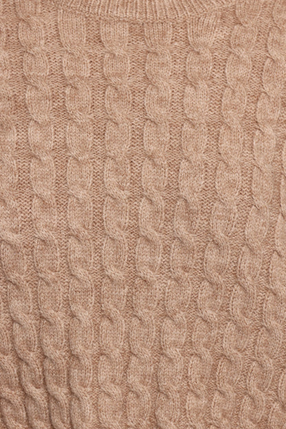 Reid Cable Knit Skirt Set Taupe