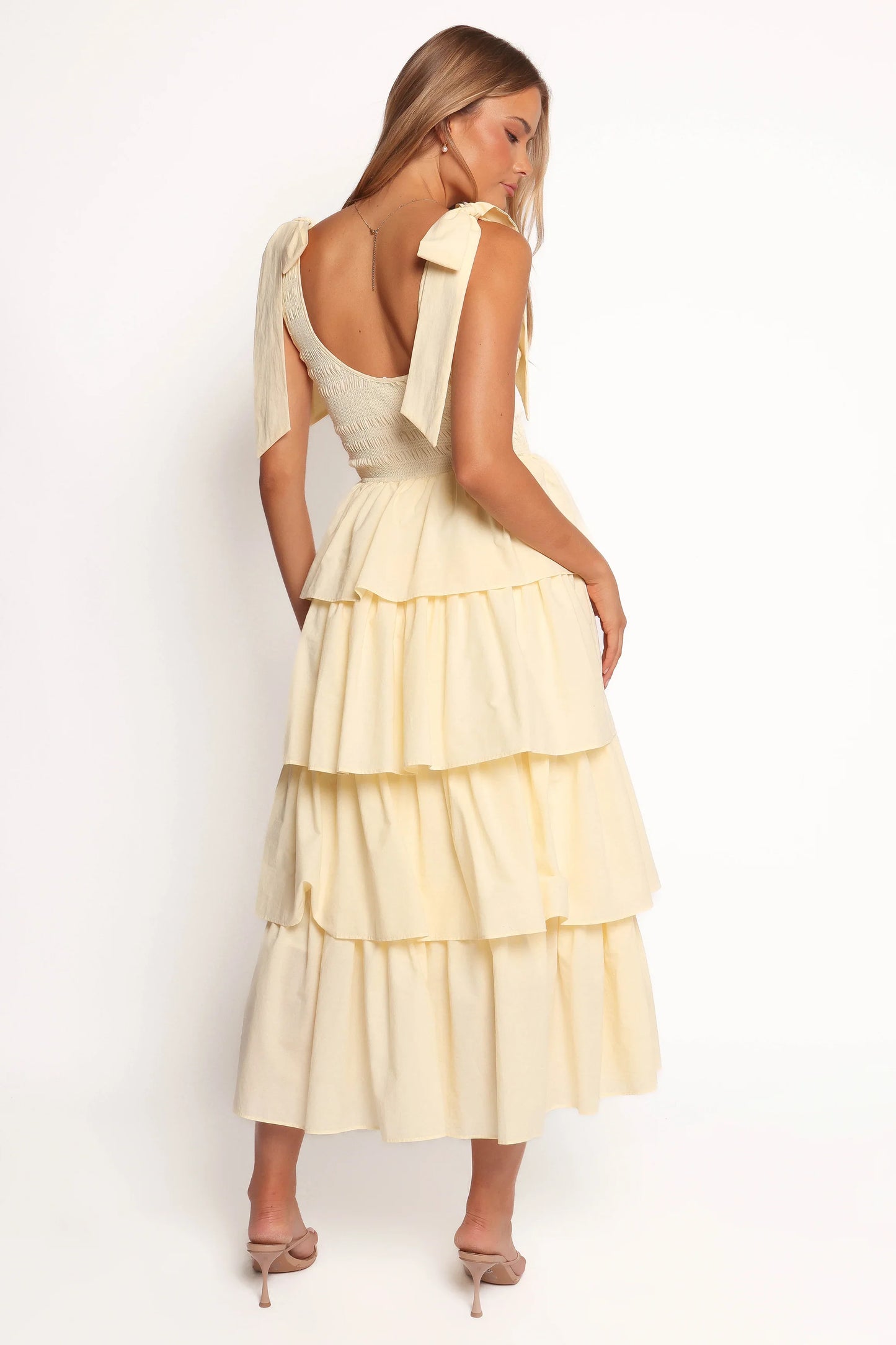 Raphael Tiered Maxi Dress Yellow