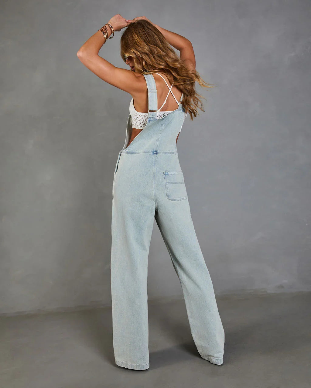 Cloudette Wide Leg Denim Overalls