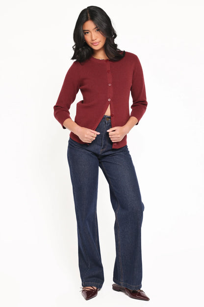 Cataline Button Front Top Wine