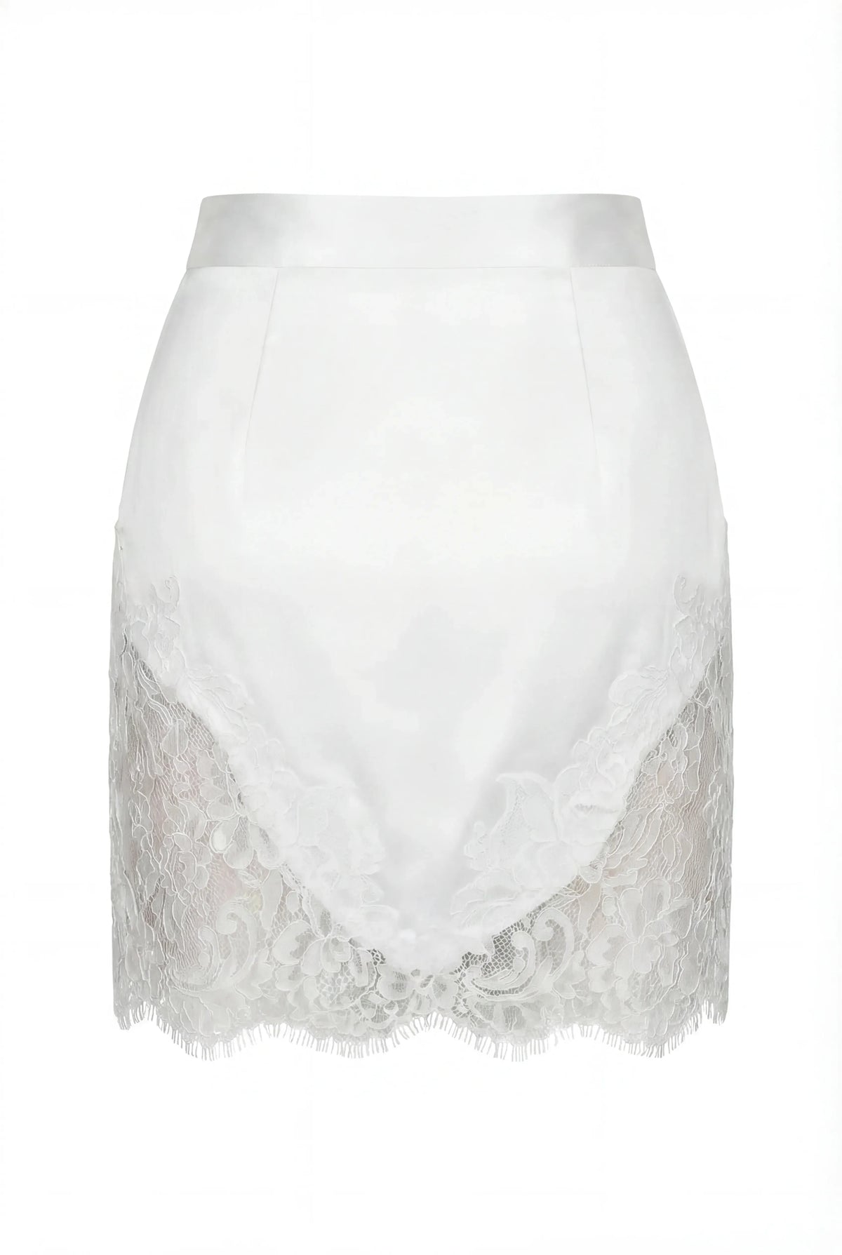 Chantilly Lace White Mini Skirt