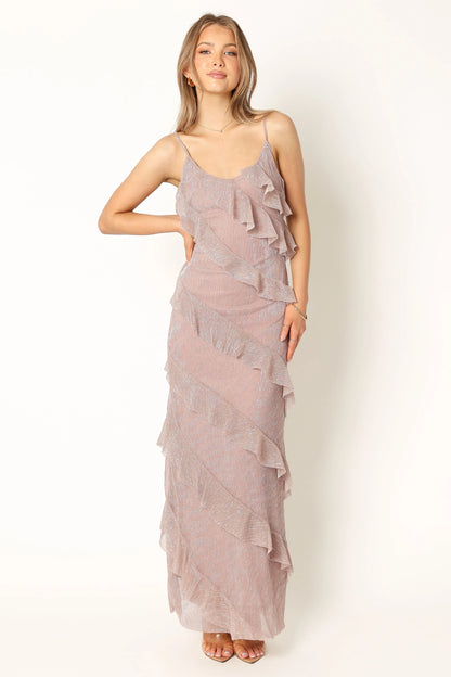 Ciao Ruffles Maxi Dress Dusty Lavender