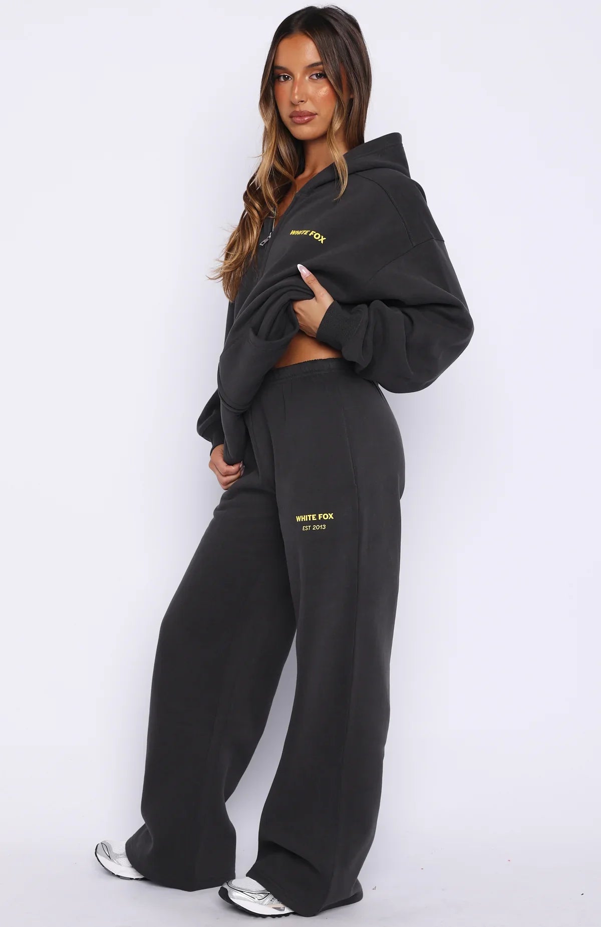 Proving Myself Wrong Wide Leg Sweatpants Charcoal