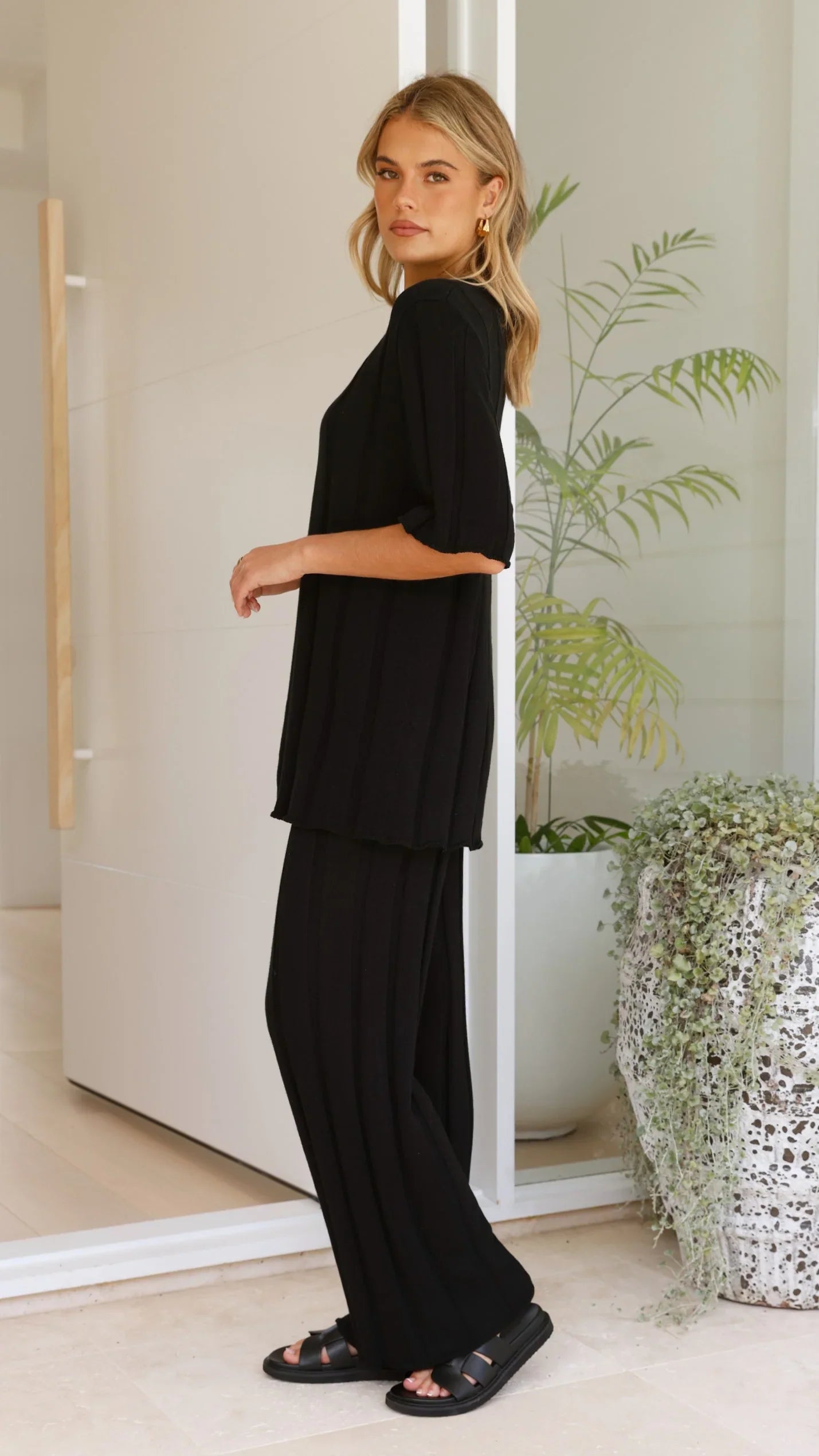 Bayu Knit Pants Black