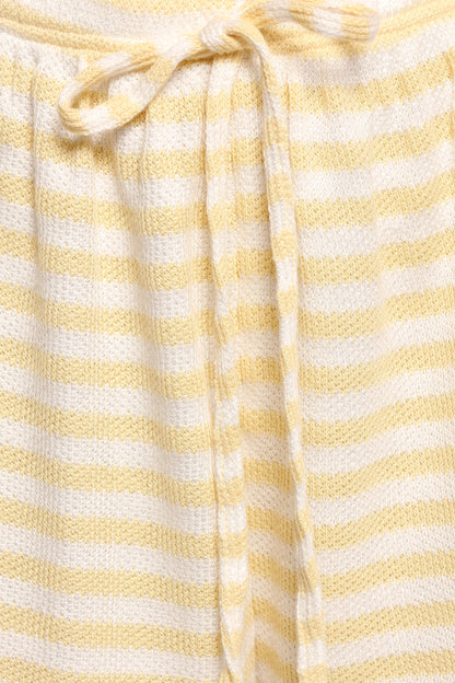 Sunny Knitted Short Set Yellow Stripe
