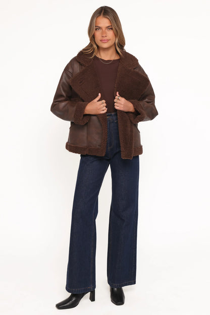 Sherpa Car Coat Chocolate