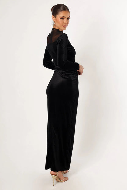 Jessica Long Sleeve Maxi Dress Black