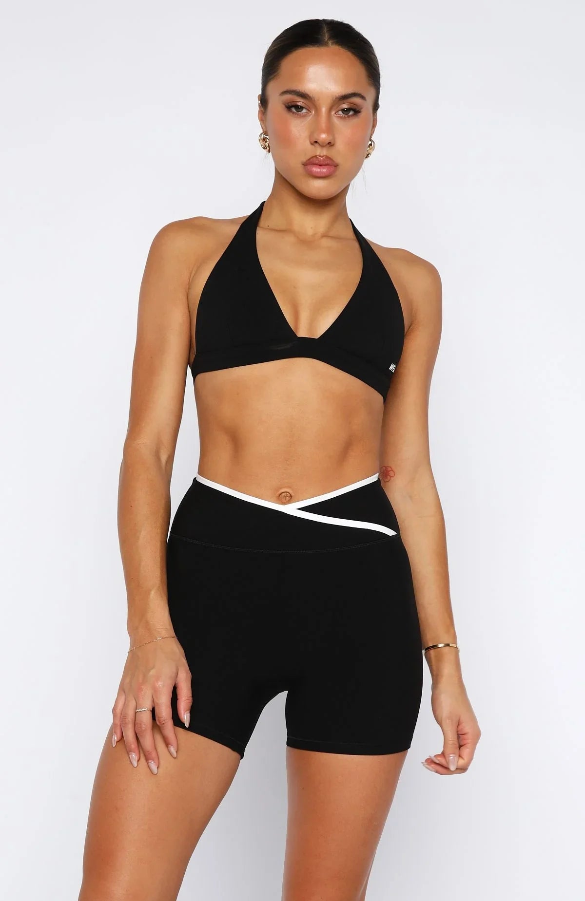 Defence Bike Shorts Black White