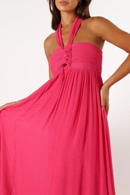 Everdeen Halterneck Maxi Dress Fuchsia