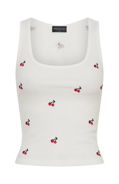 Freshly Picked Ribbed Tank White