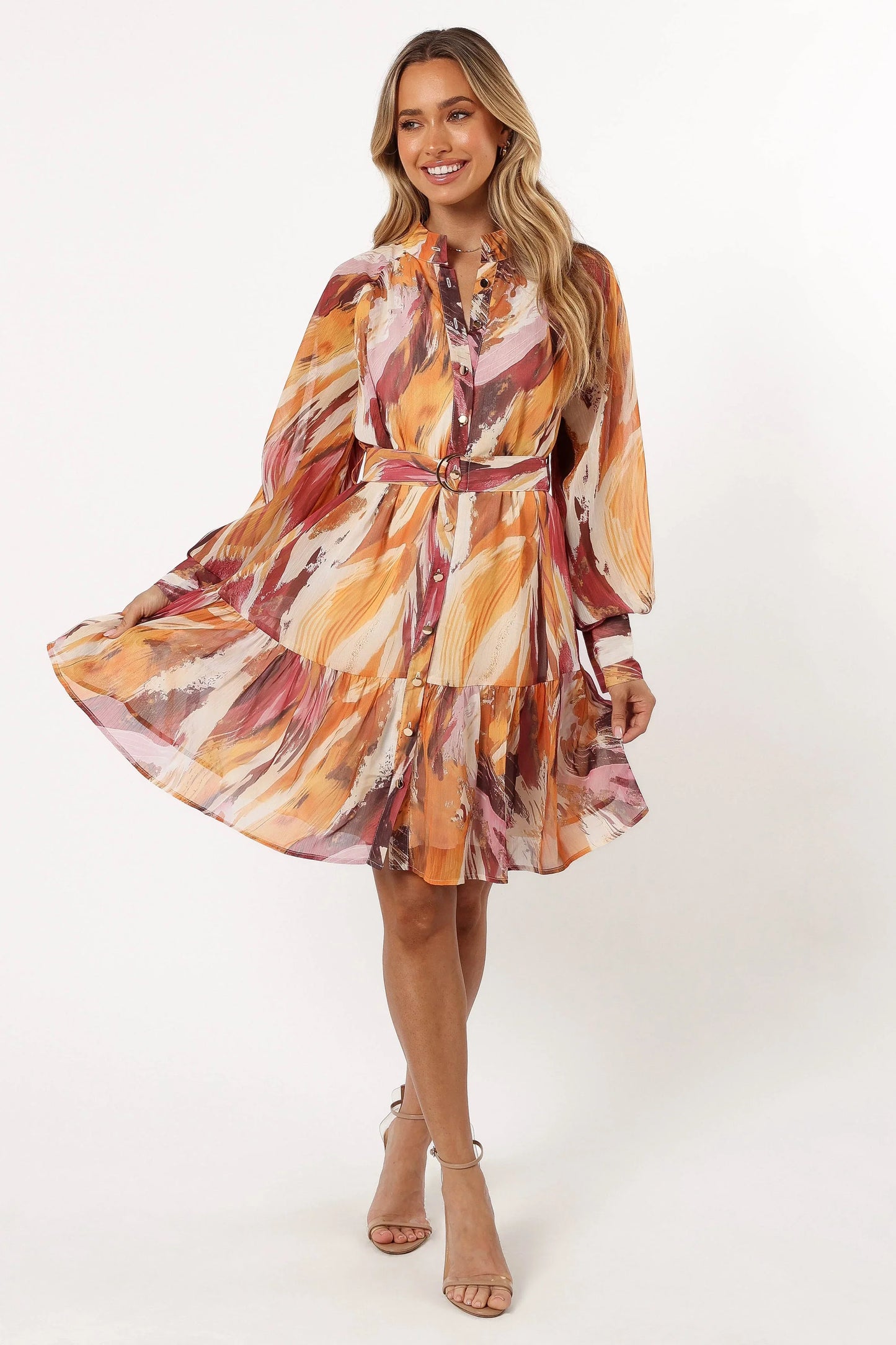 Quinn Long Sleeve Mini Dress Warm Multi