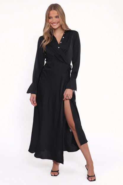 Verna Long Sleeve Maxi Dress Black